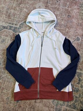 Color Block Zip Up Hoodie